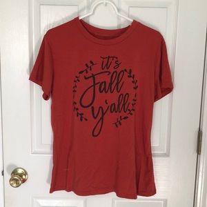 Burnt Orange “it’s fall y’all” cotton t-shirt